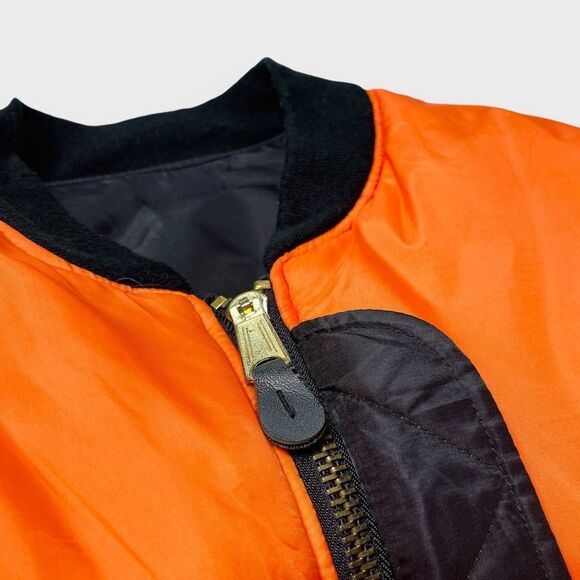 Vtg 90s BL adidas Reversible Logo Bomber Flight Jacket, Alpha MA-1 Heavyweight L - Picture 13 of 14